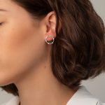 Σκουλαρίκια καρφωτά από ασήμι 925 με Swarovski πέτρες - Image 2
