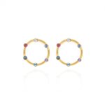 Σκουλαρίκια καρφωτά από ασήμι 925 με Swarovski πέτρες