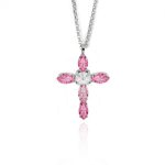Κολιέ σταυρός από ασήμι 925 με Swarovski πέτρες