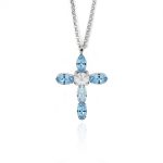 Κολιέ σταυρός από ασήμι 925 με Swarovski πέτρες