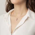 Κολιέ σταυρός από ασήμι 925 με Swarovski πέτρες - Image 2