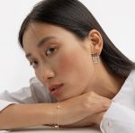 Σκουλαρίκια κρεμαστά από ασήμι 925 με Swarovski πέτρες - Image 4