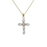Κολιέ σταυρός από ασήμι 925 με Swarovski πέτρες