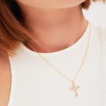 Κολιέ σταυρός από ασήμι 925 με Swarovski πέτρες - Image 2