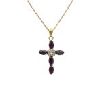 Κολιέ σταυρός από ασήμι 925 με Swarovski πέτρες