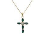 Κολιέ σταυρός από ασήμι 925 με Swarovski πέτρες