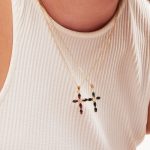 Κολιέ σταυρός από ασήμι 925 με Swarovski πέτρες - Image 3