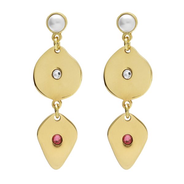 Σκουλαρίκια κρεμαστά από ασήμι 925 και Swarovski πέτρες