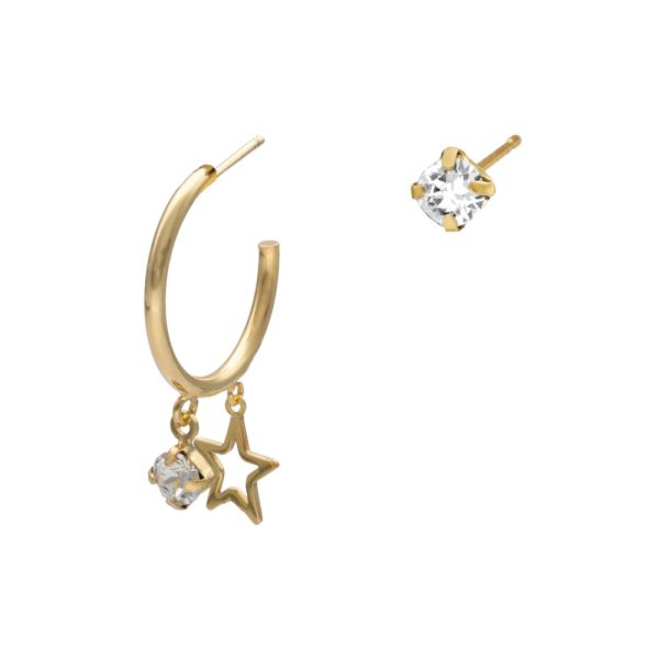 Σκουλαρίκια κρίκοι από ασήμι 925 και Swarovski πέτρες