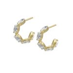 Σκουλαρίκια κρίκοι από ασήμι 925 με Swarovski πέτρες