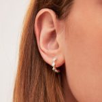 Σκουλαρίκια κρίκοι από ασήμι 925 με Swarovski πέτρες - Image 2