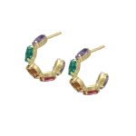 Σκουλαρίκια κρίκοι από ασήμι 925 με Swarovski πέτρες