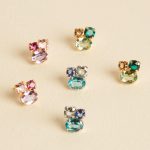 Σκουλαρίκια καρφωτά από ασήμι 925 με Swarovski πέτρες - Image 3