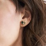 Σκουλαρίκια καρφωτά από ασήμι 925 με Swarovski πέτρες - Image 2
