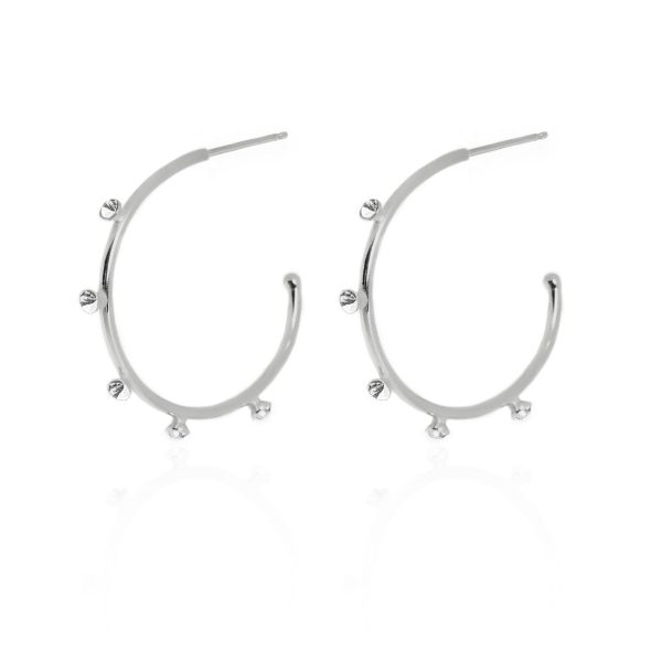 Σκουλαρίκια κρίκοι από ασήμι 925 με Swarovski πέτρες