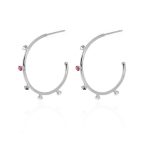 Σκουλαρίκια κρίκοι από ασήμι 925 με Swarovski πέτρες