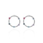Σκουλαρίκια καρφωτά από ασήμι 925 με Swarovski πέτρες