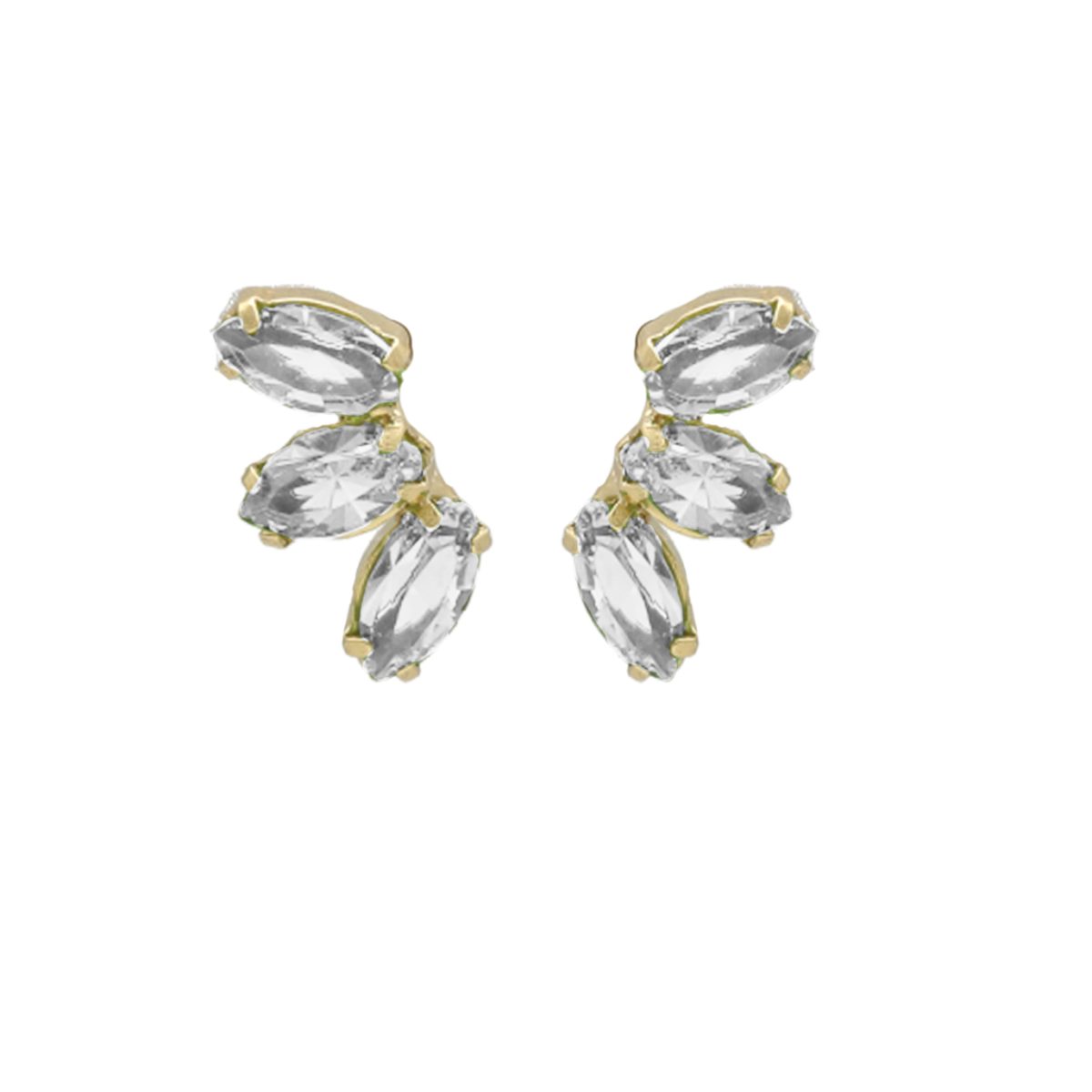 Σκουλαρίκια καρφωτά από ασήμι 925 με Swarovski πέτρες - Image 1