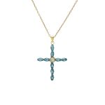 Κολιέ σταυρός από ασήμι 925 με Swarovski πέτρες