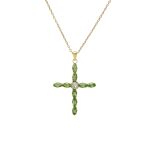 Κολιέ σταυρός από ασήμι 925 με Swarovski πέτρες