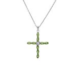 Κολιέ σταυρός από ασήμι 925 με Swarovski πέτρες