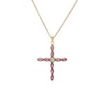Κολιέ σταυρός από ασήμι 925 με Swarovski πέτρες
