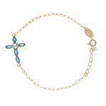 Βραχιόλι σταυρός από ασήμι 925 με Swarovski πέτρες