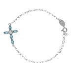 Βραχιόλι σταυρός από ασήμι 925 με Swarovski πέτρες
