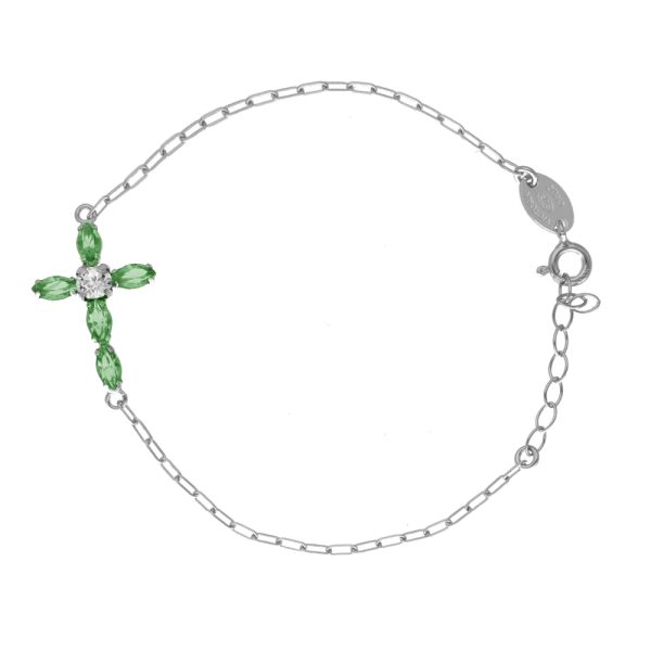 Βραχιόλι σταυρός από ασήμι 925 με Swarovski πέτρες