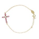 Βραχιόλι σταυρός από ασήμι 925 με Swarovski πέτρες