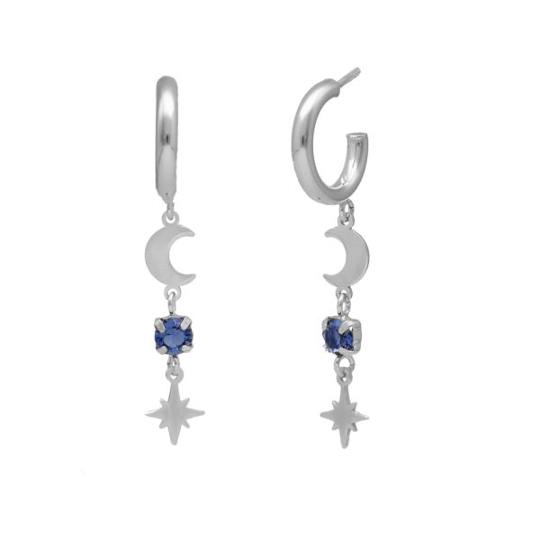 Σκουλαρίκια κρίκοι από ασήμι 925 με Swarovski πέτρες