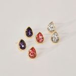 Σκουλαρίκια καρφωτά από ασήμι 925 με Swarovski πέτρες - Image 2