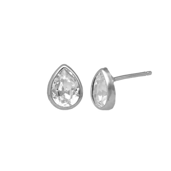 Σκουλαρίκια καρφωτά από ασήμι 925 με Swarovski πέτρες