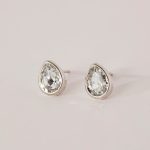 Σκουλαρίκια καρφωτά από ασήμι 925 με Swarovski πέτρες - Image 3