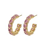 Σκουλαρίκια κρίκοι από ασήμι 925 με Swarovski πέτρες