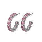 Σκουλαρίκια κρίκοι από ασήμι 925 με Swarovski πέτρες