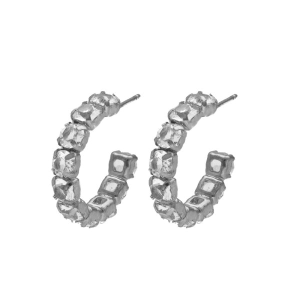 Σκουλαρίκια κρίκοι από ασήμι 925 με Swarovski πέτρες