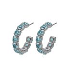 Σκουλαρίκια κρίκοι από ασήμι 925 με Swarovski πέτρες
