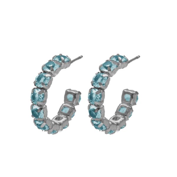Σκουλαρίκια κρίκοι από ασήμι 925 με Swarovski πέτρες
