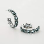 Σκουλαρίκια κρίκοι από ασήμι 925 με Swarovski πέτρες - Image 2