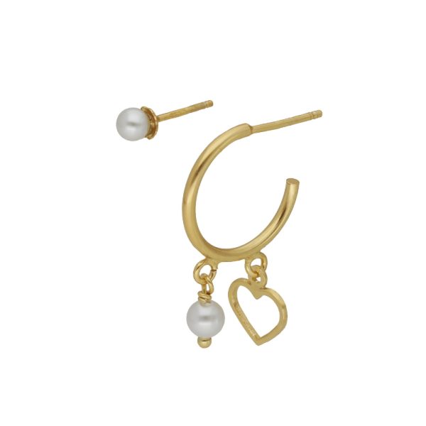 Σκουλαρίκια κρίκοι από ασήμι 925 με μαργαριτάρι