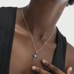 Κολιέ σταυρός από ασήμι 925 με Swarovski πέτρες - Image 2
