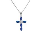 Κολιέ σταυρός από ασήμι 925 με Swarovski πέτρες