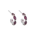Σκουλαρίκια κρίκοι από ασήμι 925 με Swarovski πέτρες