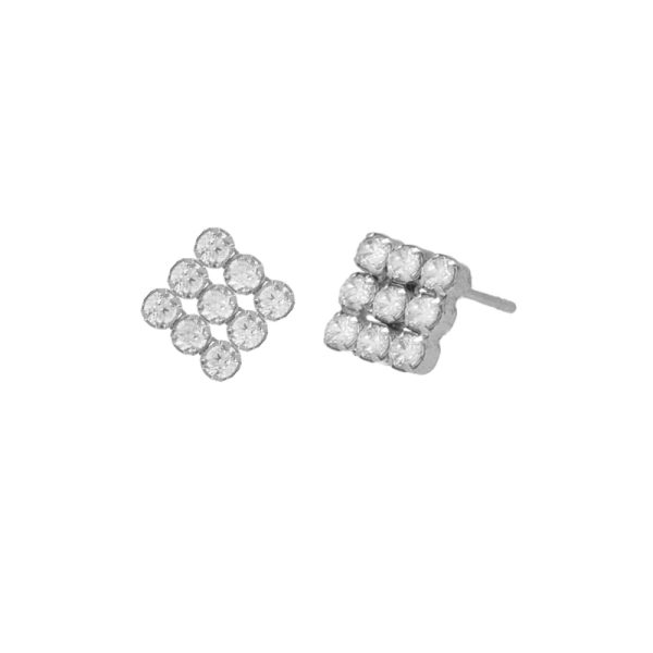 Σκουλαρίκια καρφωτά από ασήμι 925 με Swarovski πέτρες