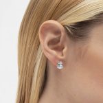 Σκουλαρίκια καρφωτά από ασήμι 925 με Swarovski πέτρες - Image 2