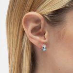 Σκουλαρίκια καρφωτά από ασήμι 925 με Swarovski πέτρες - Image 2