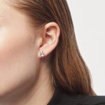 Σκουλαρίκια καρφωτά  από ασήμι 925 με Swarovski πέτρες - Image 2