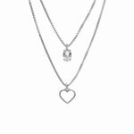Διπλό κολιέ από ασήμι 925 με Swarovski πέτρες