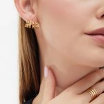 Σκουλαρίκια καρφωτά από ασήμι 925 με Swarovski πέτρες - Image 2